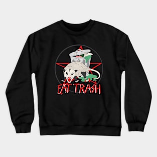 Eat Trash Opossum Heavy Metal Fun Animal Crewneck Sweatshirt